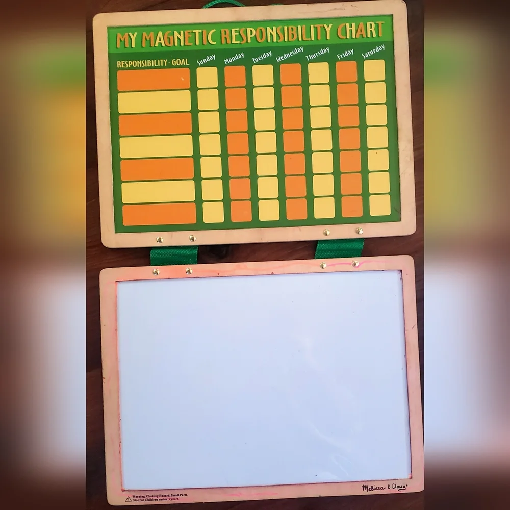 2 Melissa and Doug Wooden Magnetic Responsibility Charts